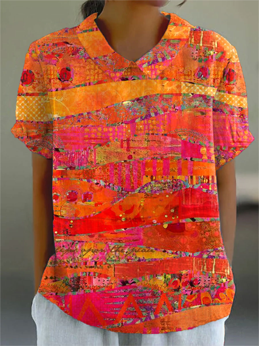 Isla | Artistic Abstract Print Top