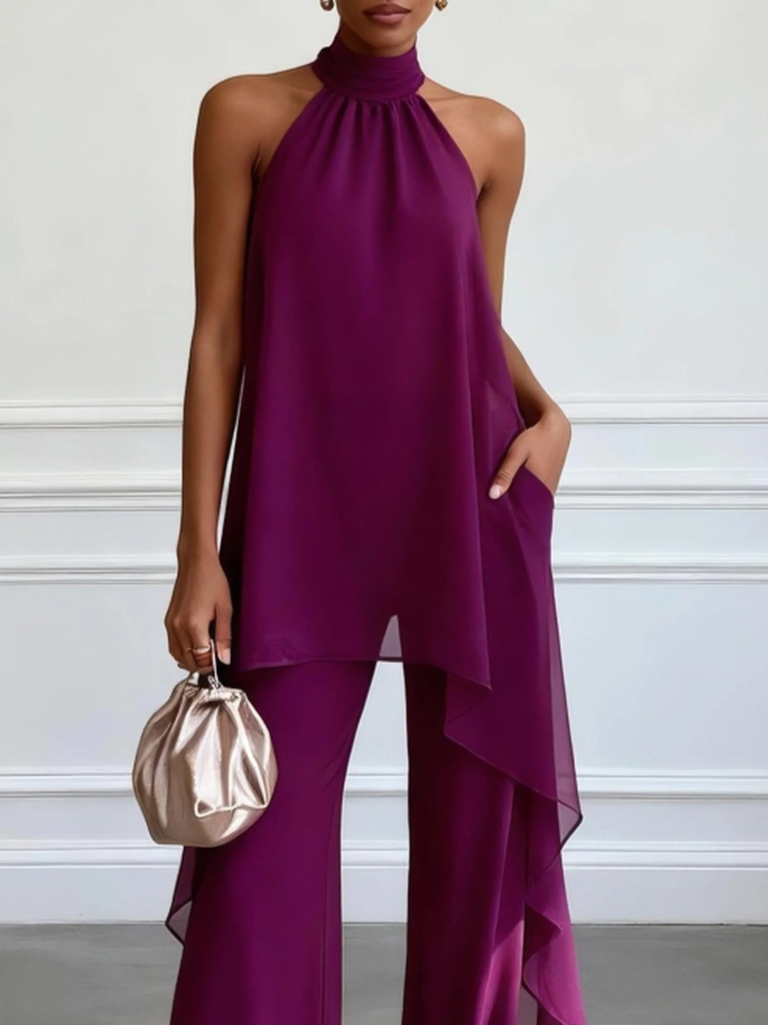 Vivienne™ | Halter Top &amp; Pants Two-Piece Set