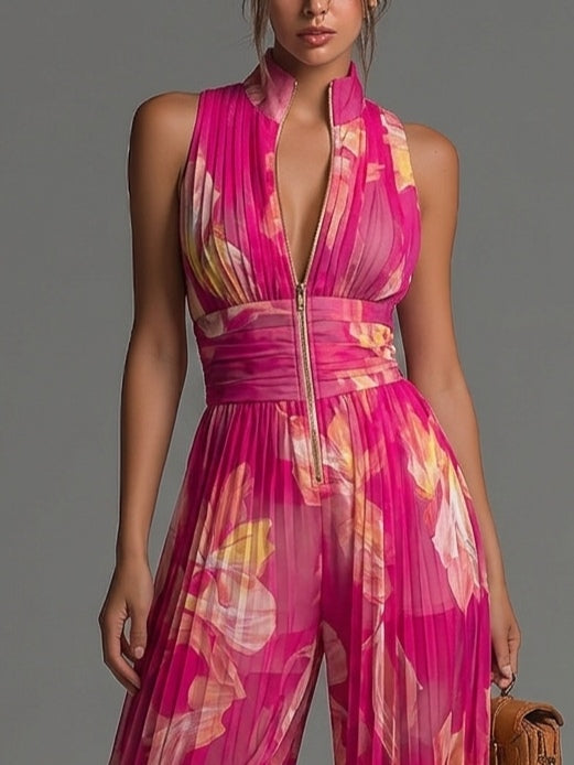 Liliana™ | Floral Wide-Leg Chiffon Jumpsuit