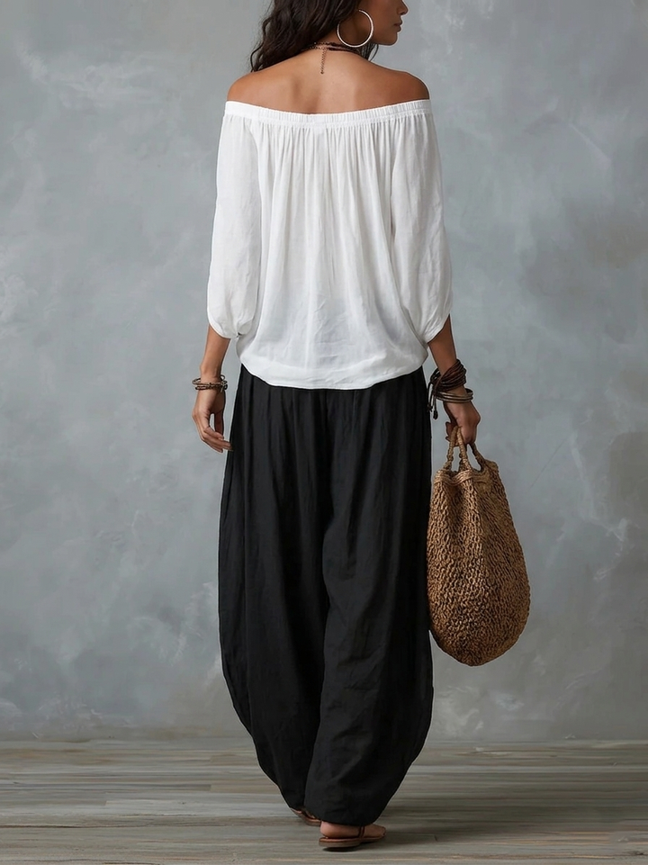 Bianca™ | Off-Shoulder Top &amp; Lantern Pants Set