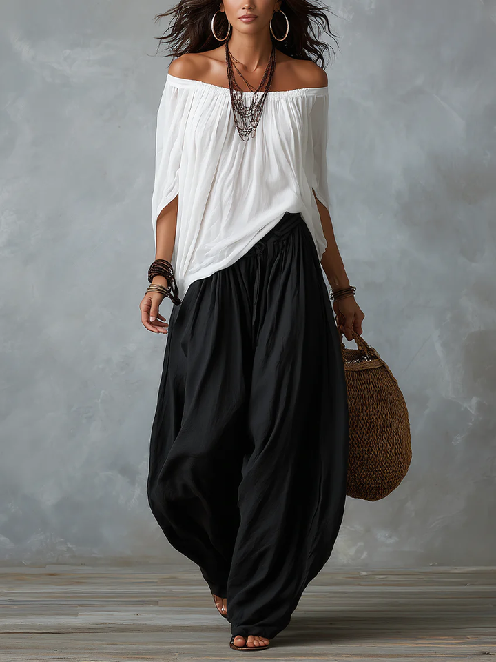 Bianca™ | Off-Shoulder Top &amp; Lantern Pants Set