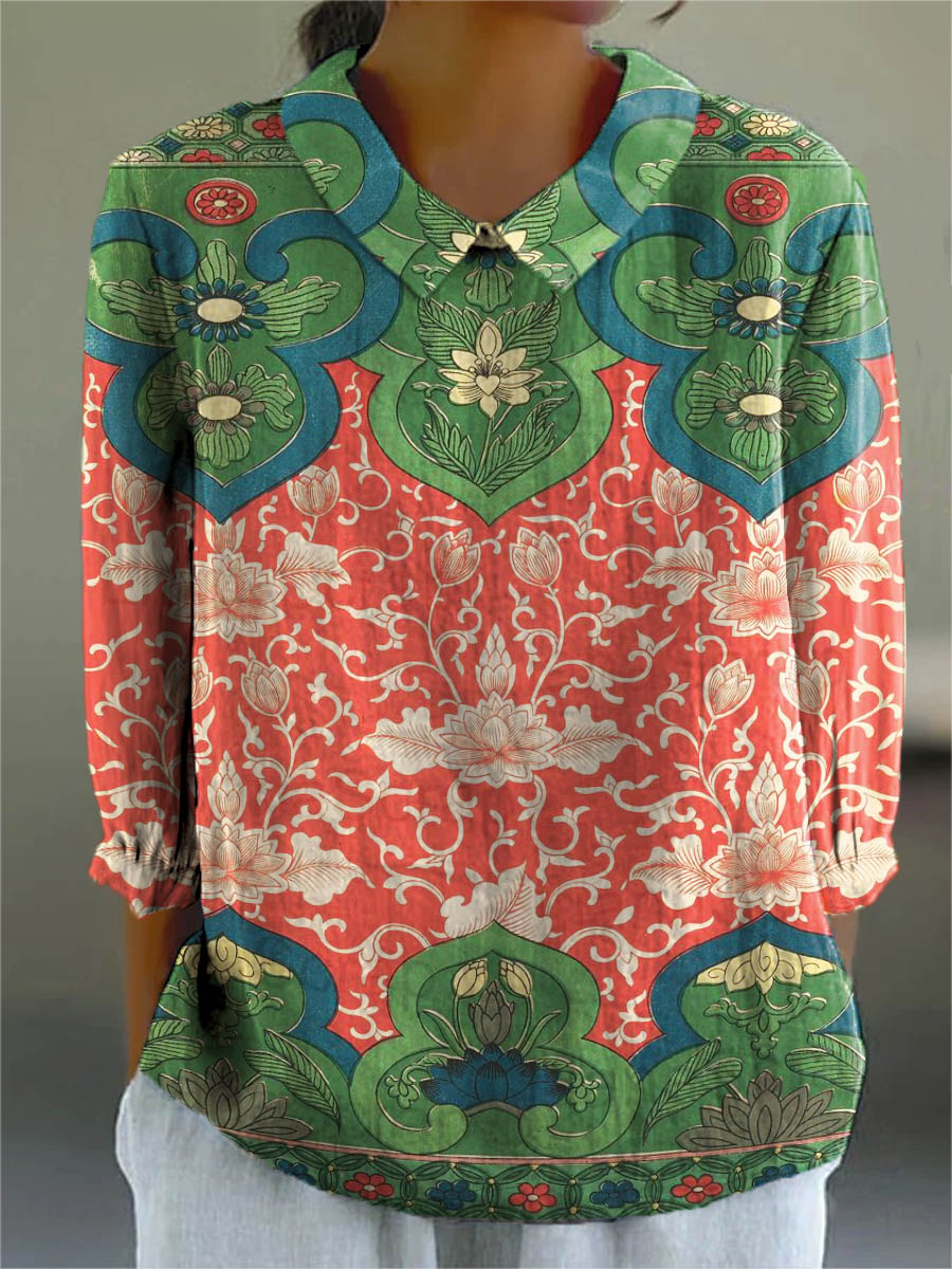 Graceful Printed Peplum Top